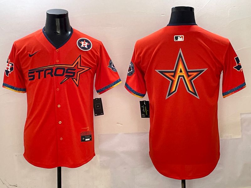 Men Houston Astros Blank Orange Five generation Joint Name 2025 Nike MLB Jersey style 5